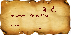 Menczer Lóránt névjegykártya