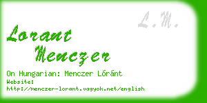 lorant menczer business card