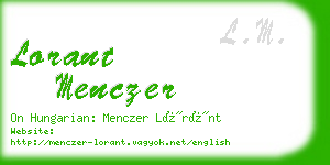 lorant menczer business card